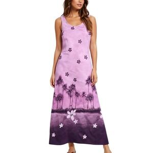 Borcellini VTG 90s Pink Maxi Dress Plus 18 Sheer Overlay Resort Hawaiian Studded